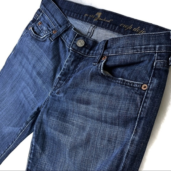 7 for All Mankind Dojo Crop Jeans Blue Capri Length Sz 27 - Picture 5 of 11